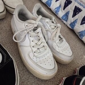 Nike White AF1 Low-Top Sneakers